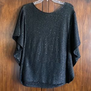 Black Shimmer Batwing Mohair Sweater